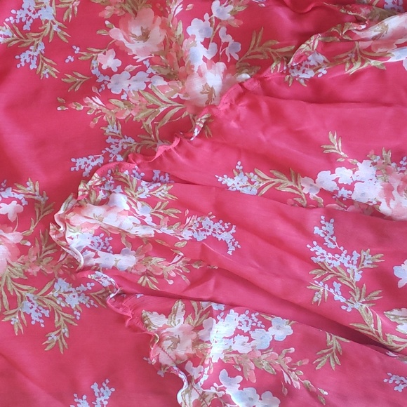 Lulus Red Floral Long Skirt - Picture 4 of 7